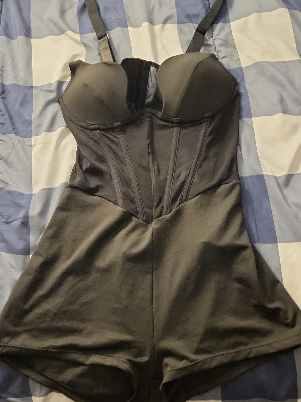 Women’s Black Bustier Romper Dress